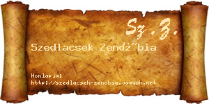Szedlacsek Zenóbia névjegykártya